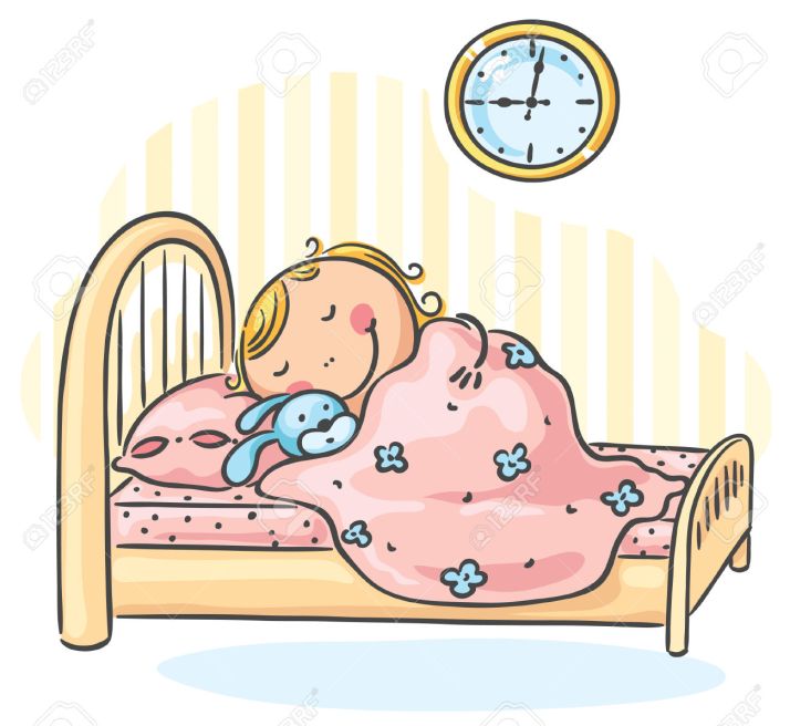 Girl sleepeng in her bed