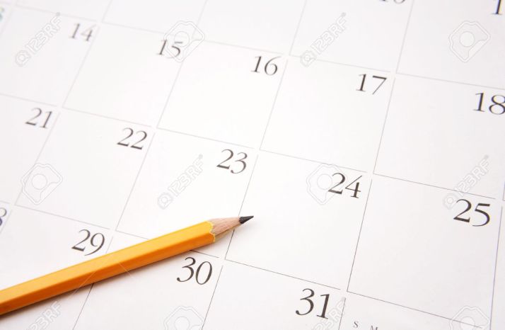 Calendar with pencil
